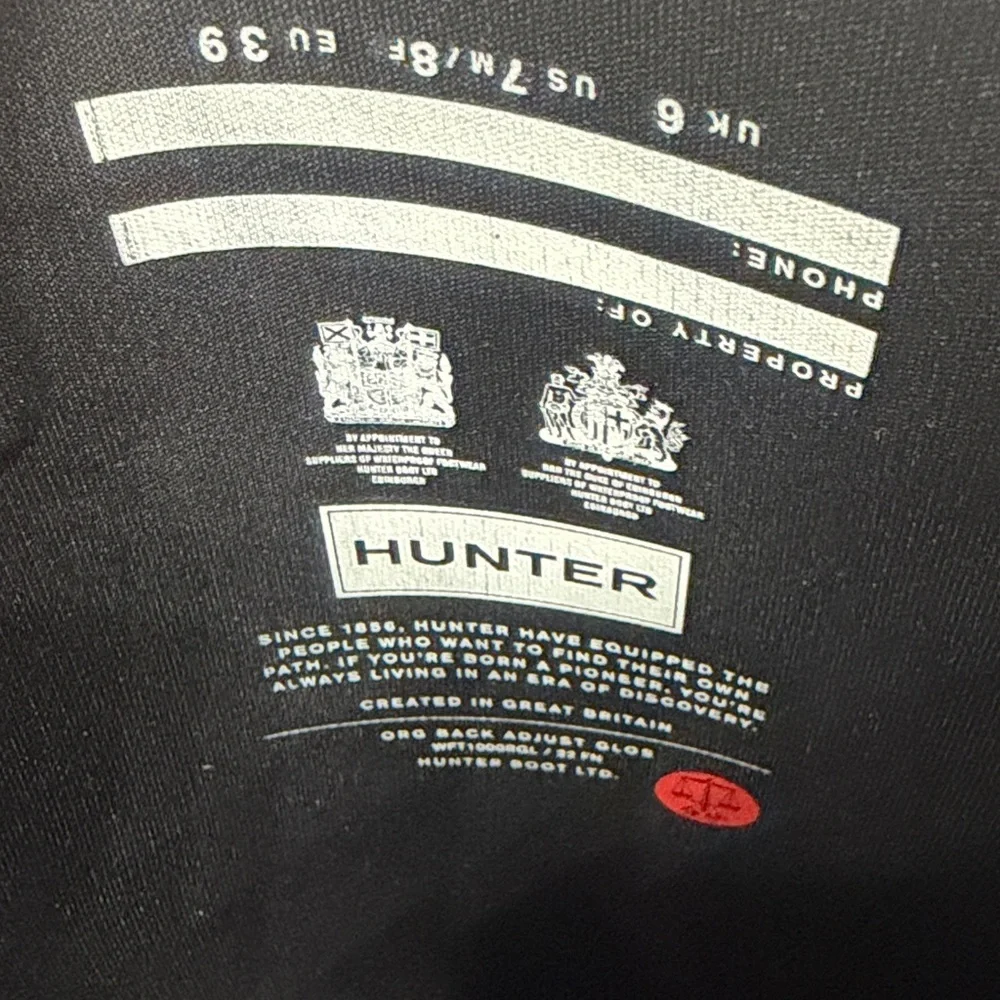 Hunter Boots Original Back Adjust Gloss tall black size Men’s 7 women’s 8.   .